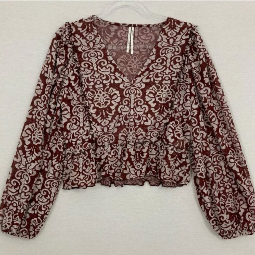 Anthropologie Jacquard Blouse Size XS